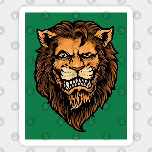 Lion head angry Magnet by Mako Design 